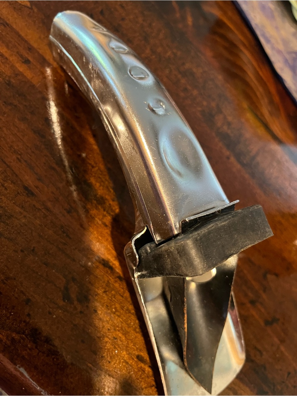Chrome Finish Oil Can spout with Black Rubber Grip